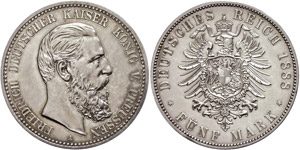 Prussia 5 Mark, 1888, Friedrich III., ... 