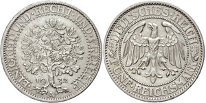 Coins Weimar Republic 5 Reichmark, 1932, A, ... 