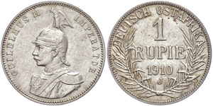Coins German Colonies East Africa, 1 Rupee, ... 