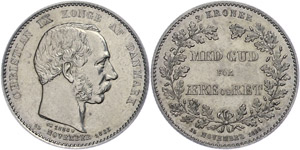 Denmark 2 Kroner, 1888, Christian IX., to ... 