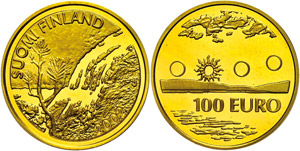 Finland 100 Euro, gold, 2002, Lapland, Fb. ... 