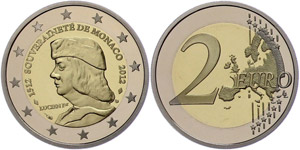 Monaco 2 Euro, 2012, Albert II., 500 years ... 