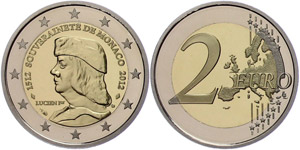 Monaco 2 Euro, 2012, Albert II., 500 years ... 