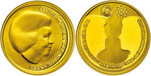 The Netherlands 10 Euro, gold, 2002, wedding ... 