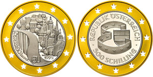 Austria 500 Shilling, bimetal, 1995, the ... 