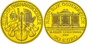 Austria 50 Euro, 2002, gold, Philharmonic, ... 