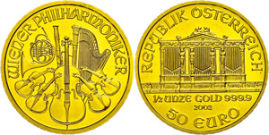 Austria 50 Euro, 2002, gold, Philharmonic, ... 