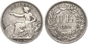 Switzerland 1 Franconia, 1850, HMZ 2-1203a, ... 