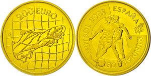 Spain 200 Euro, gold, soccer World Cup, Fb. ... 