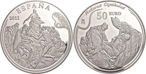 Spain 50 Euro, 2011, El Greco, 168, 75g, ... 
