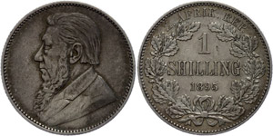 South Africa 1 Shilling, 1895, very fine.