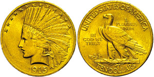 Coins USA 10 Dollars, 1915, gold, Indian ... 