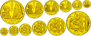 Vatican Gold medals set, Paulus VI., 1964, ... 
