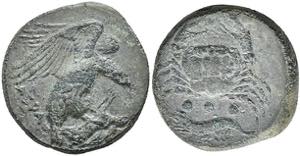 Sicily Agrigentum, Æ-Tetras (6, 73 g), ... 