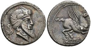 Münzen Römische Republik Q. Titius, Denar ... 