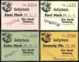 Emergency Notes Geising (Saxony), 2, 5, 10 ... 