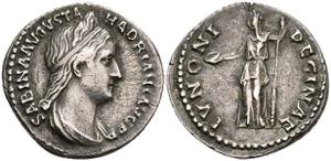 Coins Roman Imperial Period Sabina, 125-138, ... 