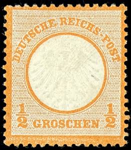 Deutsches Reich 1/2 Gr. orange, der rechte ... 