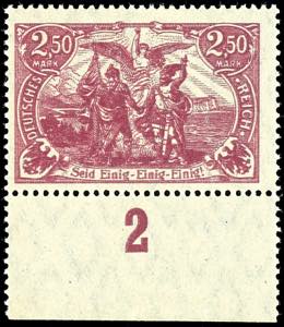 German Reich 2, 50 M. Red lilac with double ... 