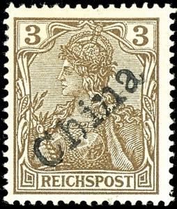 China 3 Pfg. Germania with hand stamp ... 