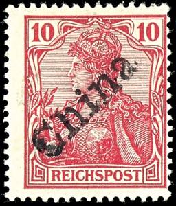 China 10 Pfg. Germania with hand stamp ... 