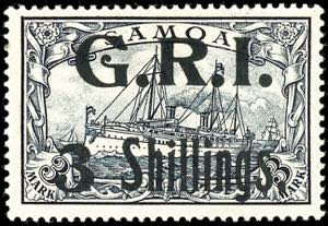 Samoa - British Occupation 3 S. On 3 M., ... 