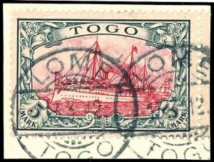 Togo 5 M. Kaiseryacht, gestempelt LOME ... 