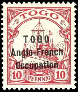 Togo Britische Besetzung 10 Pfg. Aufdruck 15 ... 