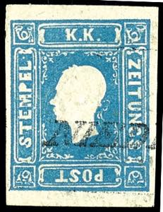 Austria 1, 05 Kr. Blue with plate flaw ... 