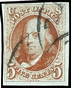 USA General Issues 1847, 5 c. Red-brown, ... 