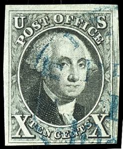 USA General Issues 10 c. Black, full to with ... 