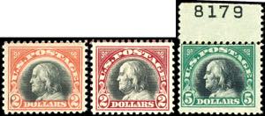 USA General Issues 2-5 Dollar Franklin, mint ... 