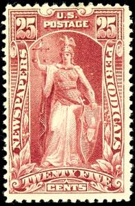 USA Newspaper Stamps 1895, 25 c. Carmine, ... 