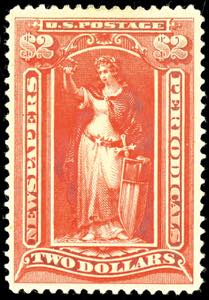 USA Newspaper Stamps 2 Dollar vermilion, ... 