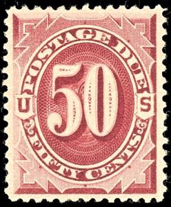 Postage Due Stamps 1891 / 93, 50 c. Lilac ... 
