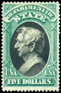 Dienstmarken 1873 STATE, 5 Dollar, ... 