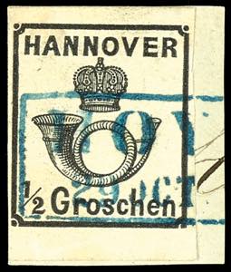 Hannover 1/2 Groschen schwarz auf weiß, ... 