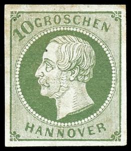 Hannover 10 Groschen dunkelgrünlicholiv, ... 