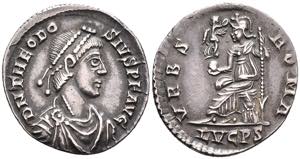 Münzen Römische Kaiserzeit Thedosius I., ... 