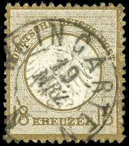German Reich 18 Kr. Ochre-brown with missing ... 