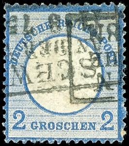 German Reich 2 Groschen large shield, blue, ... 