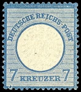 German Reich 7 kreuzer large shield, blue, ... 
