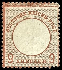 German Reich 9 kreuzer large shield, brown, ... 