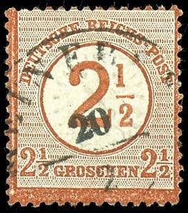 German Reich 2 1/2 on 2 1/2 Gr. With plate ... 