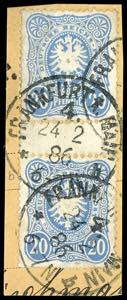 German Reich 20 penny pale blue, vertical ... 