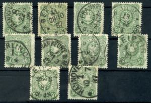 German Reich 50 Pf two time in a-colour and ... 