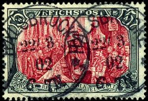 German Reich 5 Mark Reichspost green black / ... 