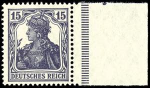 German Reich 15 penny Germania, dark blue ... 