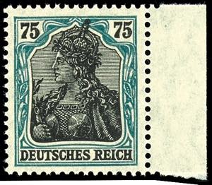 German Reich 75 Pfg bluish green / black, ... 