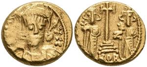 Münzen Byzanz Constantin IV. Pogonatus mit ... 